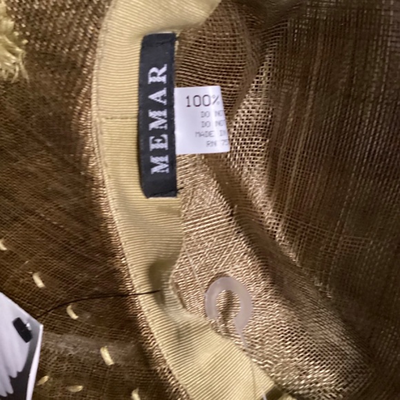 NEW WITH TAGS Olive Green Floral Embroidered Wide Brim Derby Hat main image 6